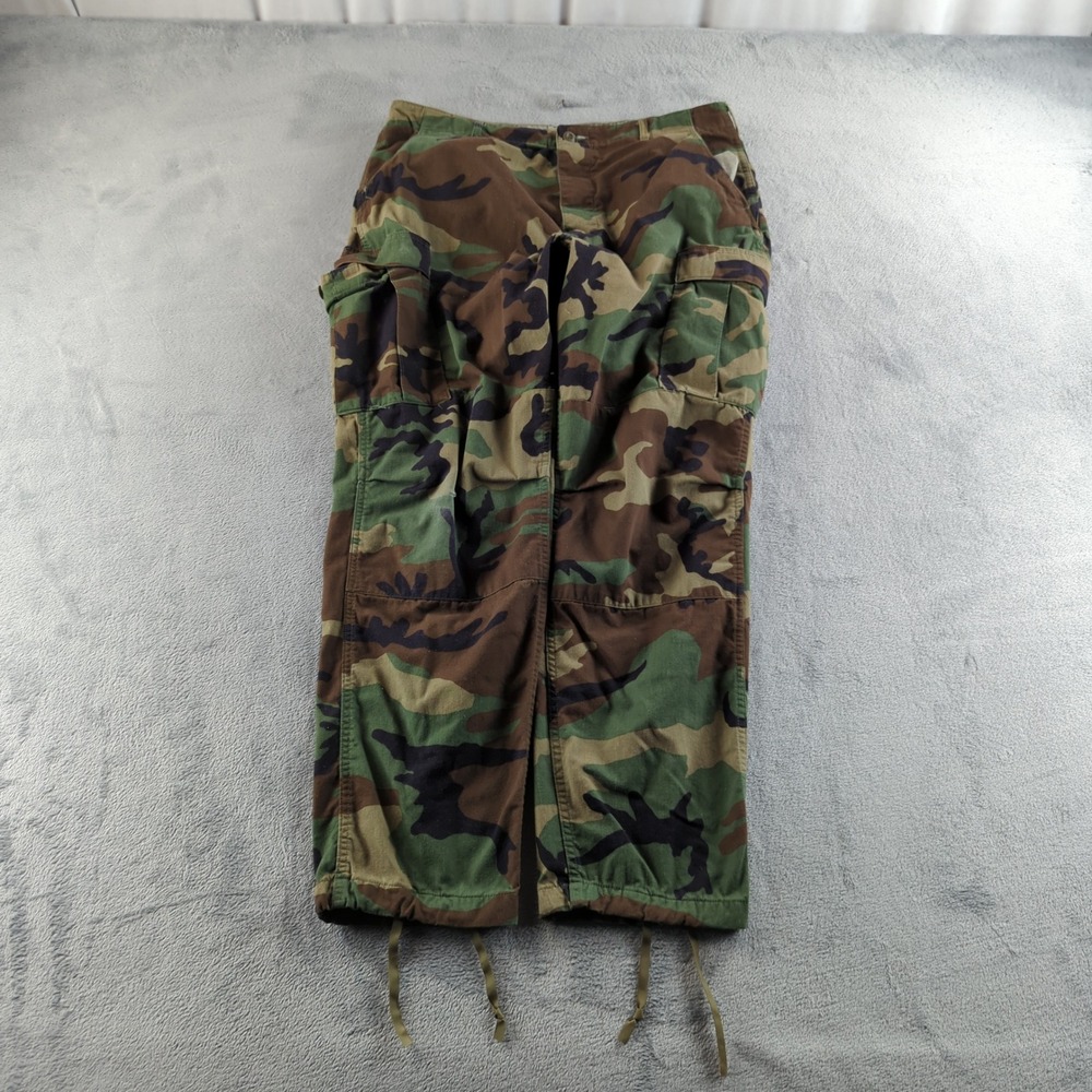 Vintage 80s US Military Pants Mens Large Long Woodland Camo BDU Combat Propper